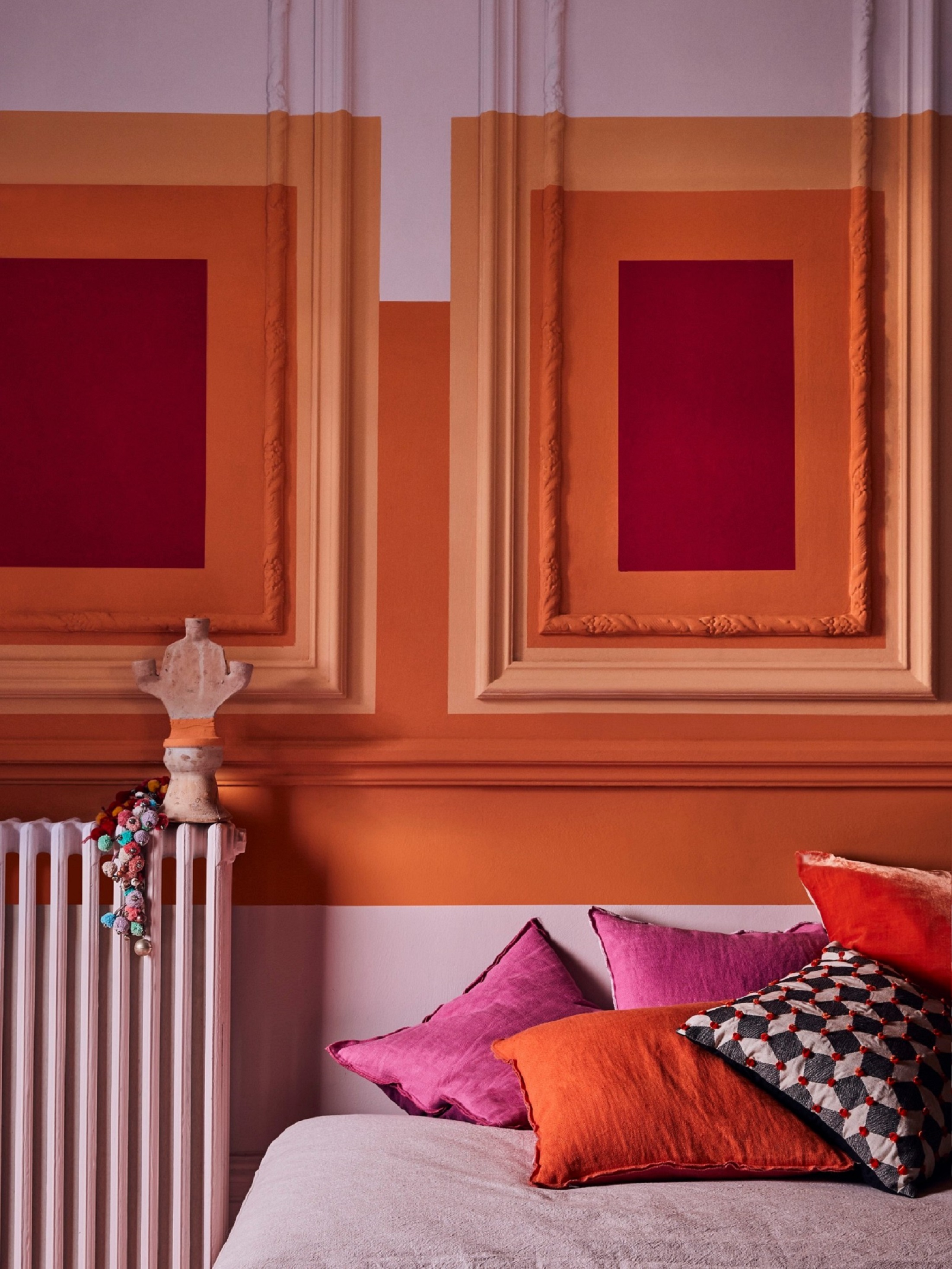 Annie Sloan’s Antoinette shade works beautifully paired with deeper, bolder hues (styled by Marianne Cotterill)