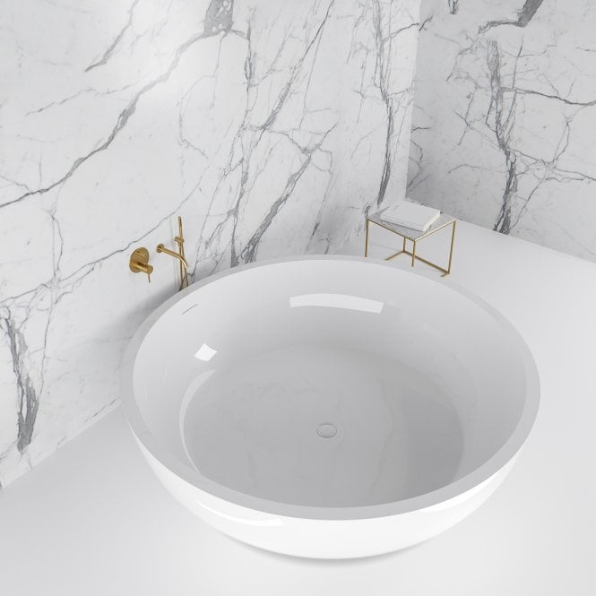 Grande Stone Resin Solid Surface Freestanding Large Round Bath 1900 from Lusso Stone