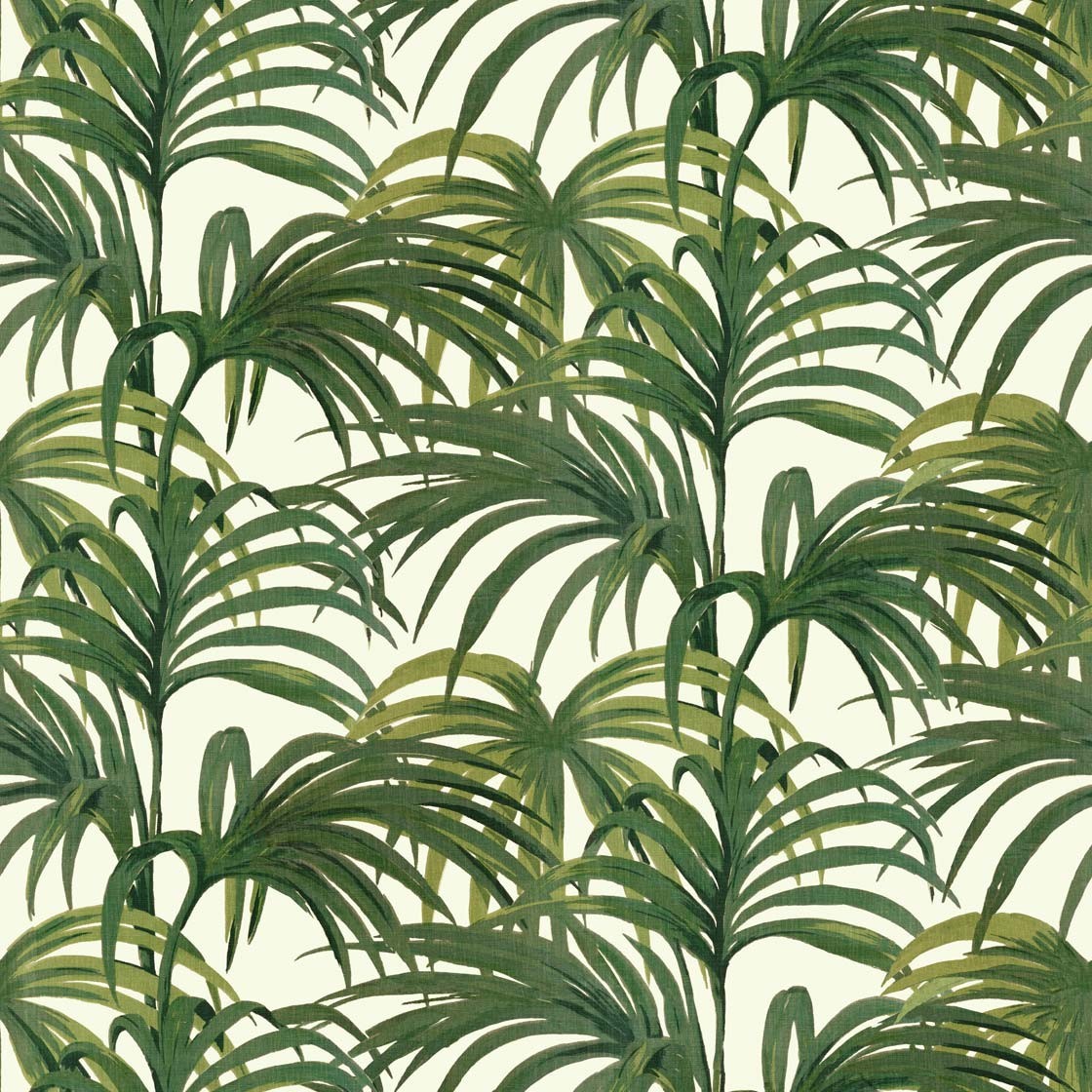 Palmeral Off White/Green Wallpaper from House of Hackney