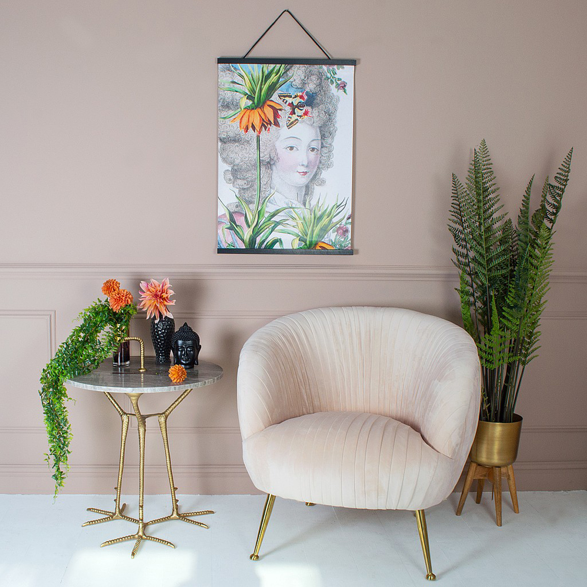 Marilyn Blush Velvet Armchair by Audenza, £495