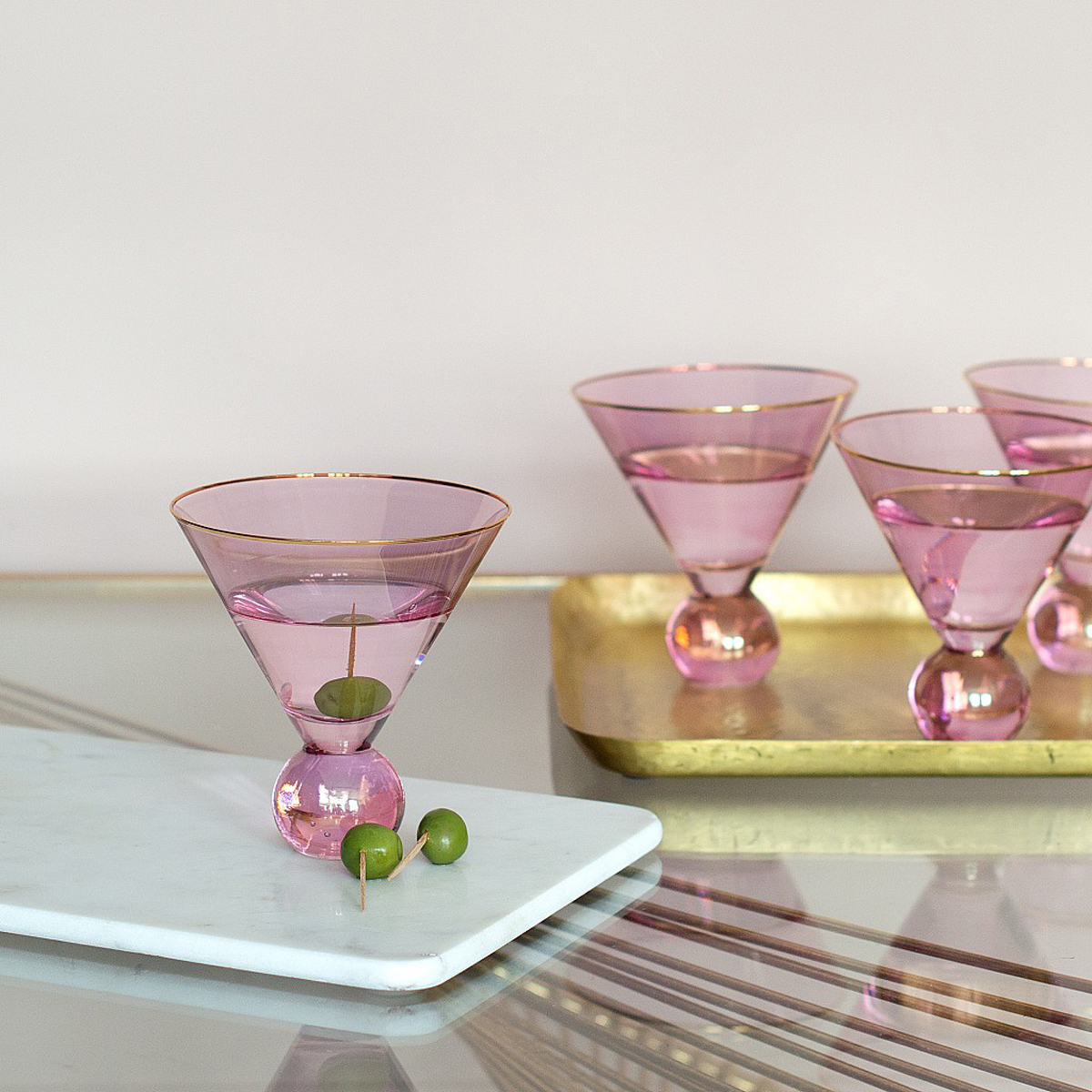 Pink Martini Glasses (set of 4) by Audenza, £38.95